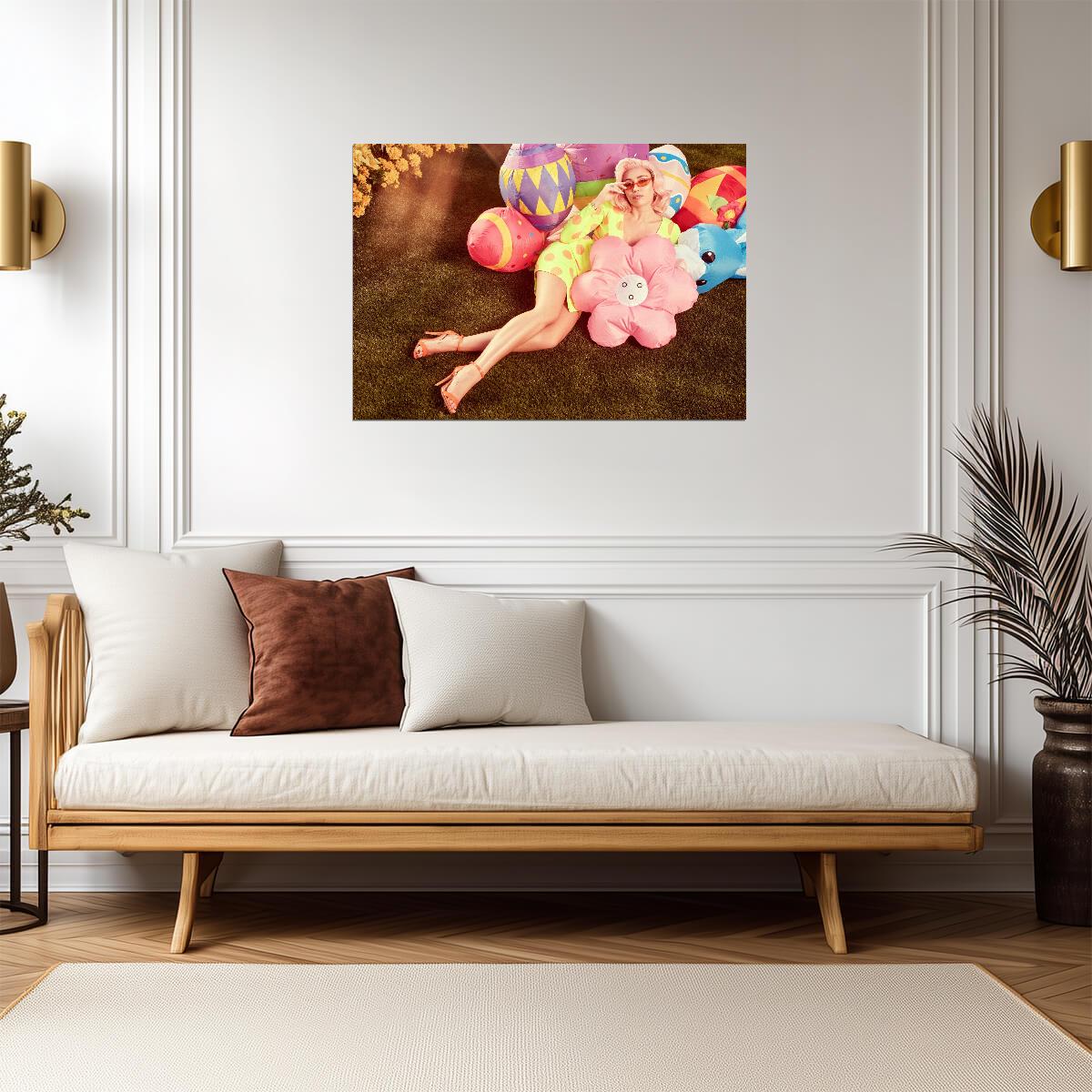 Miley Cyrus Colorful Easter Photoshoot | Modern Pop Star Poster | Whimsical Wall Art - Music Poster