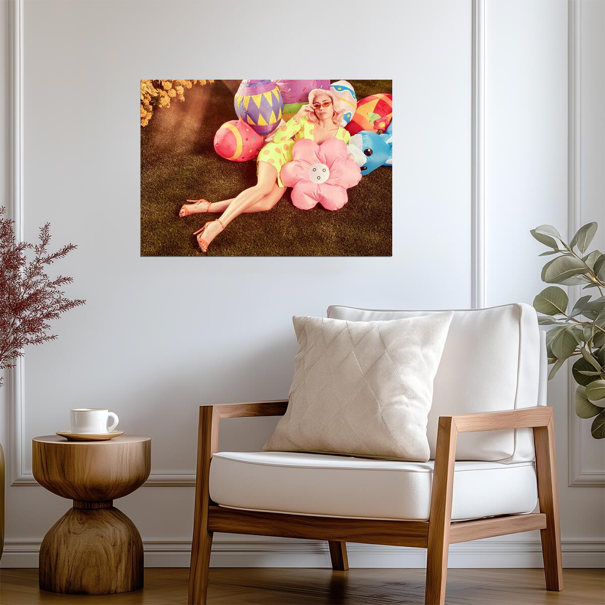 Miley Cyrus Colorful Easter Photoshoot | Modern Pop Star Poster | Whimsical Wall Art - Music Poster