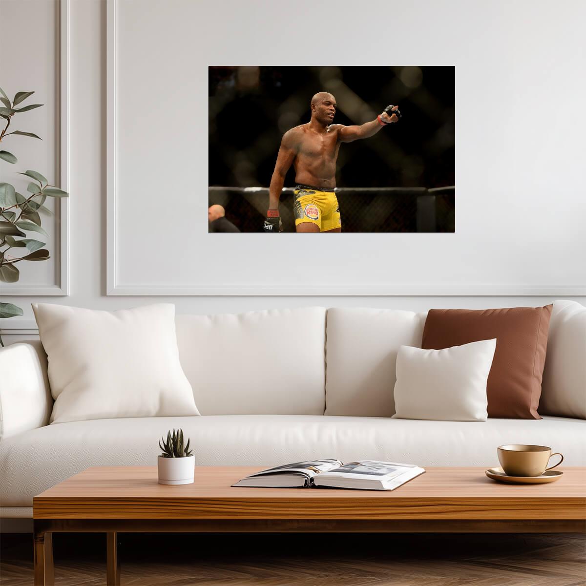 Anderson Silva UFC Champion | MMA Action Photo Poster | Combat Sports Legend Art - Sports Poster