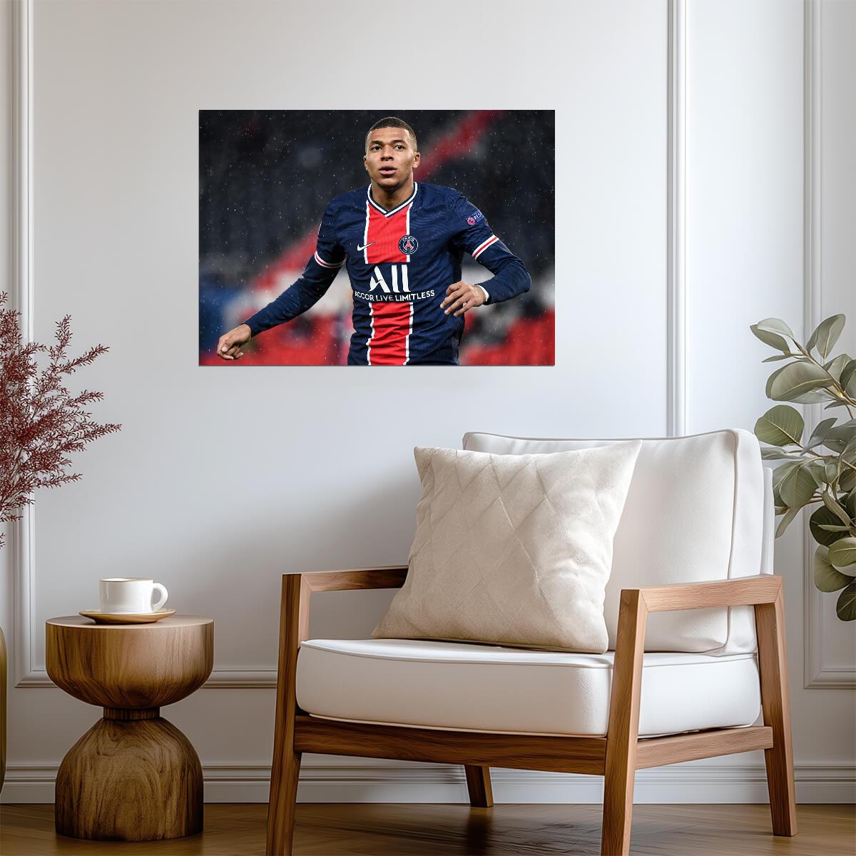 Kylian Mbappe Paris Saint-Germain | Soccer Action Poster | French Football Star Decor - Sports Poster