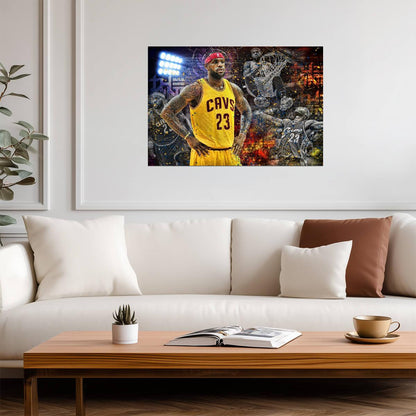 LeBron James Cleveland Cavaliers | Basketball Legend Poster | Action Collage Wall Art - Sports Poster