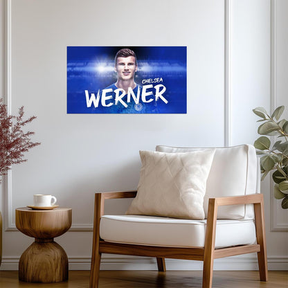 Timo Werner Chelsea FC | Soccer Star Poster | Premier League Wall Art - Sports Poster