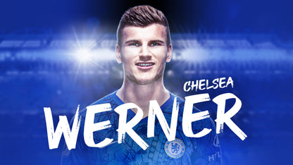 Timo Werner Chelsea FC | Soccer Star Poster | Premier League Wall Art - Sports Poster