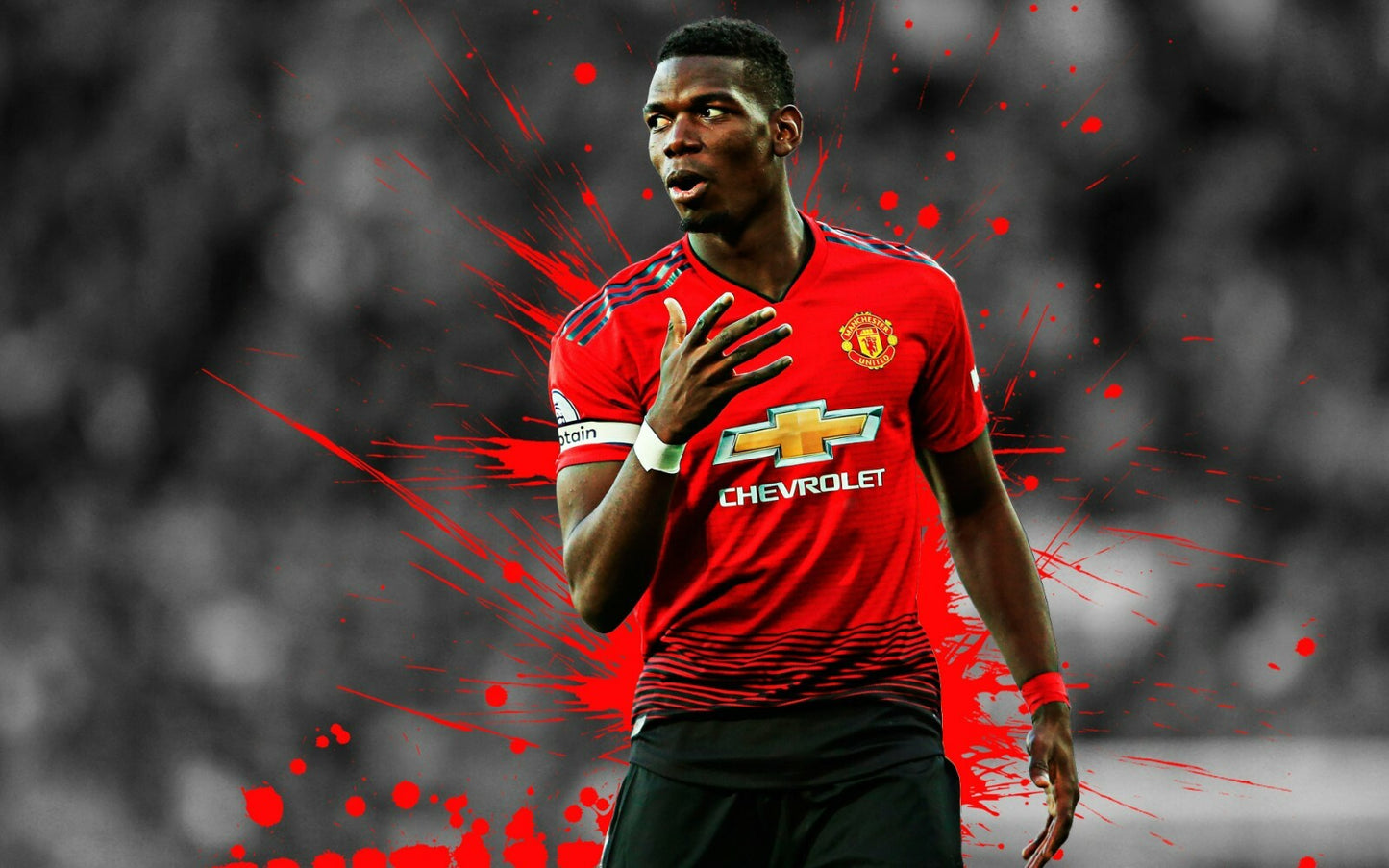 Paul Pogba Manchester United | Soccer Poster | Red Devil Splash Art - Sports Poster