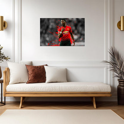Paul Pogba Manchester United | Soccer Poster | Red Devil Splash Art - Sports Poster