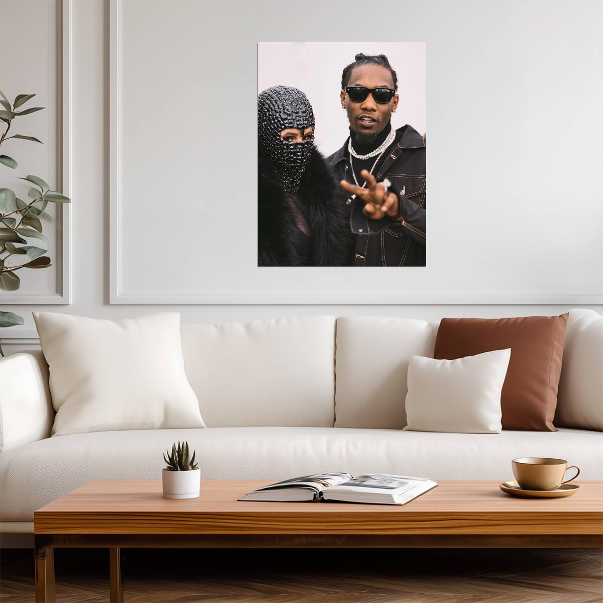 Cardi B and Offset | Hip Hop Couple | Rapper Duo Poster - Music Poster