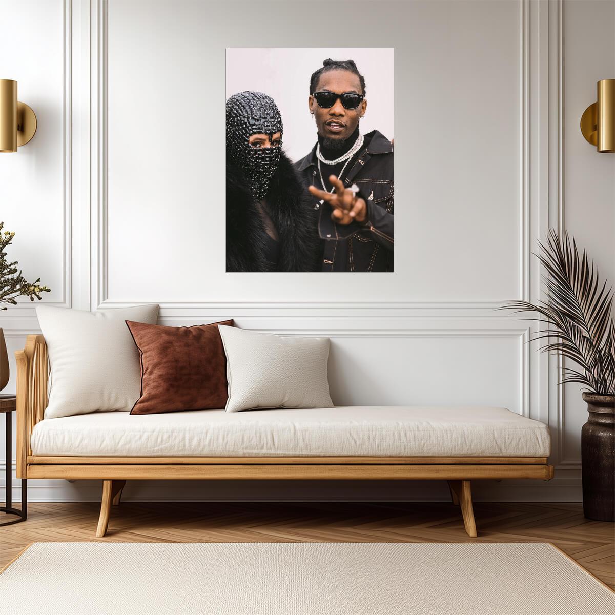 Cardi B and Offset | Hip Hop Couple | Rapper Duo Poster - Music Poster