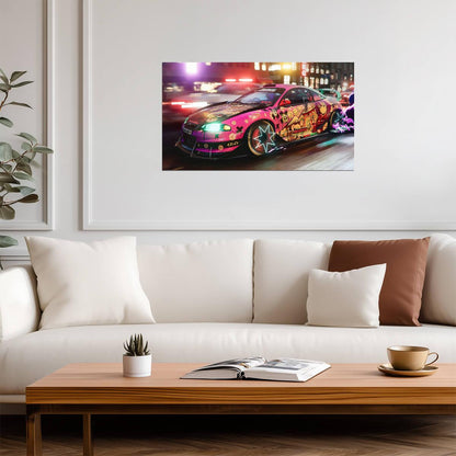 Need For Speed Unbound Mitsubishi Eclipse | Itasha Wrap Custom Car Poster | Anime Style Racing Game Art - Video Games Poster