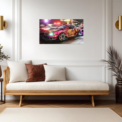 Need For Speed Unbound Mitsubishi Eclipse | Itasha Wrap Custom Car Poster | Anime Style Racing Game Art - Video Games Poster