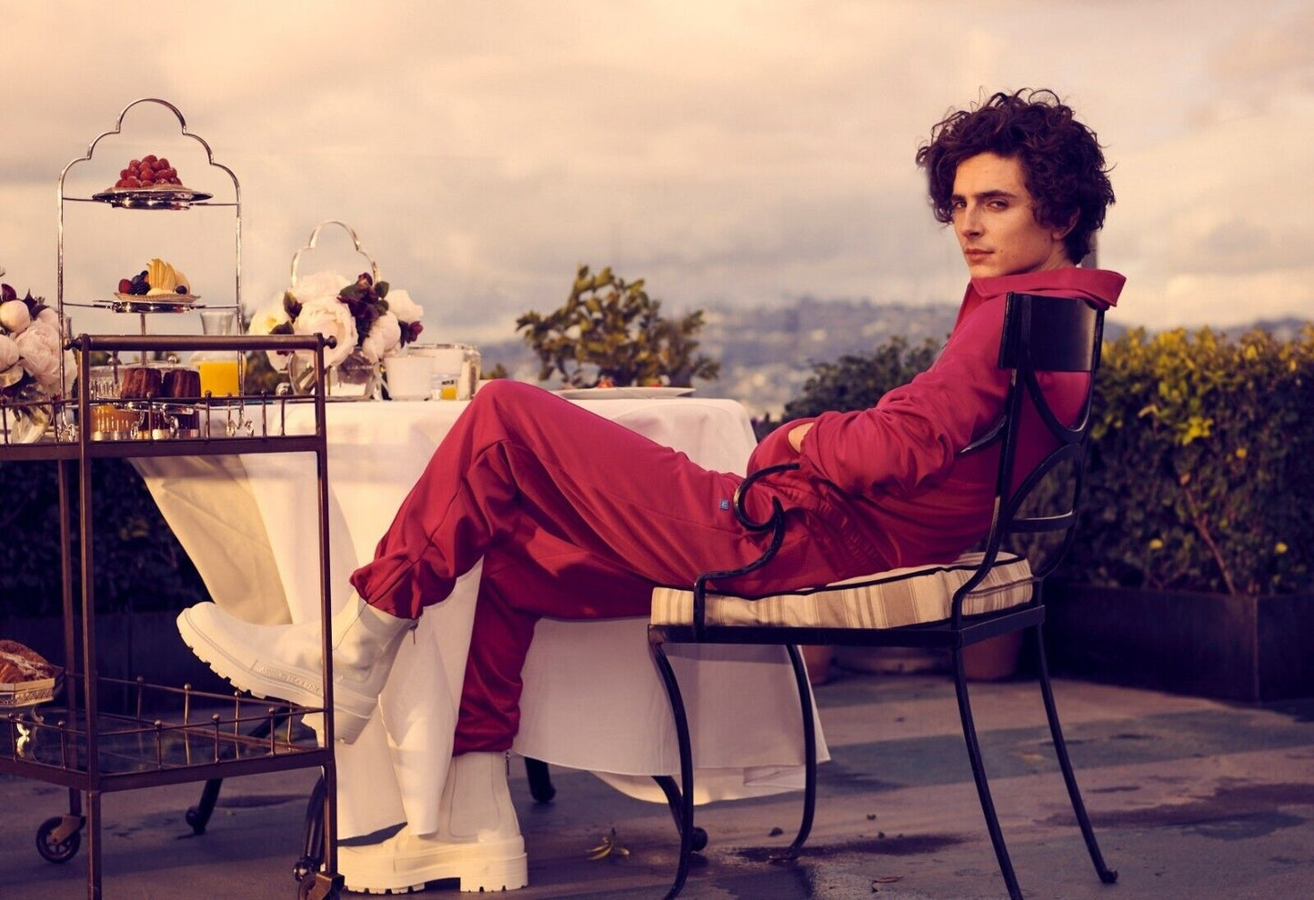 Timothee Chalamet Fashion Photoshoot | Modern Actor Poster | Relaxed Rooftop Wall Art - Celebrities Poster