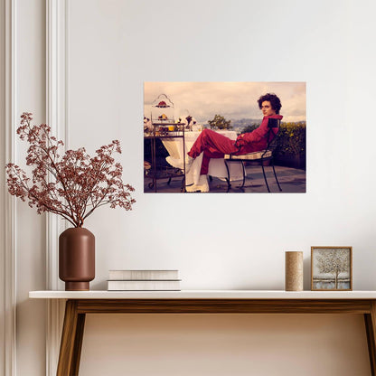 Timothee Chalamet Fashion Photoshoot | Modern Actor Poster | Relaxed Rooftop Wall Art - Celebrities Poster