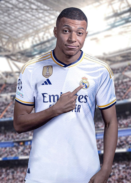 Kylian Mbappé Real Madrid | Soccer Poster | Football Star Wall Art - Sports Poster