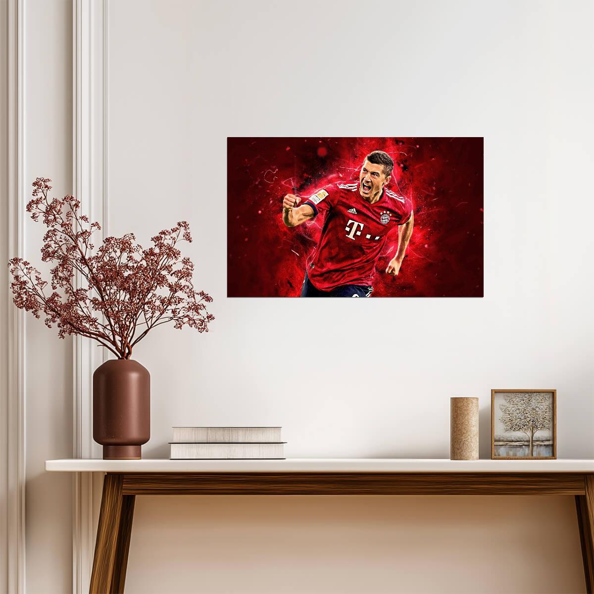 Robert Lewandowski FC Bayern Munich Celebration - Sports Poster