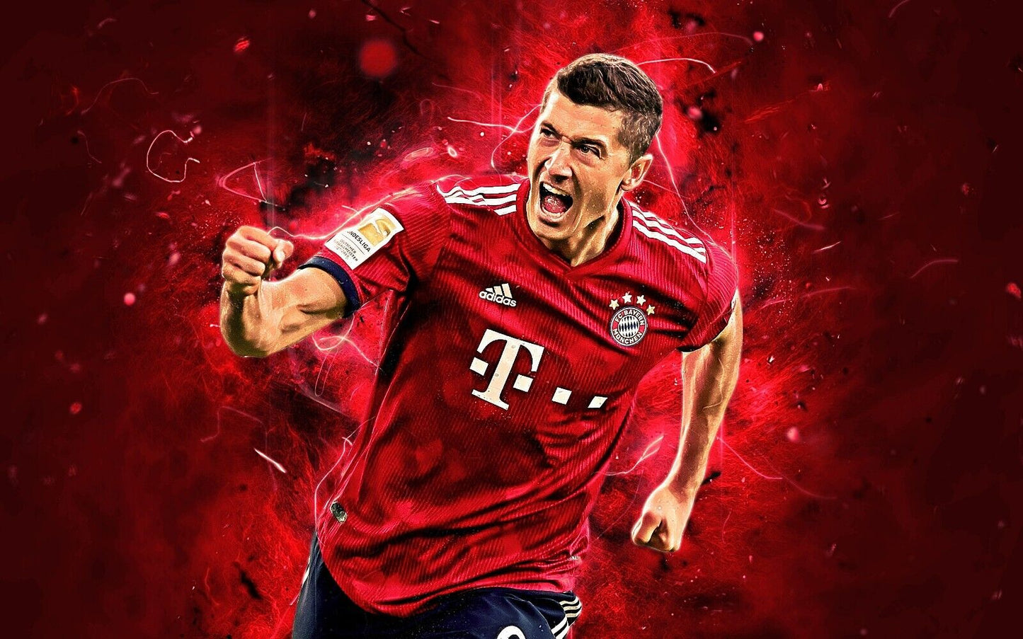 Robert Lewandowski FC Bayern Munich Celebration - Sports Poster