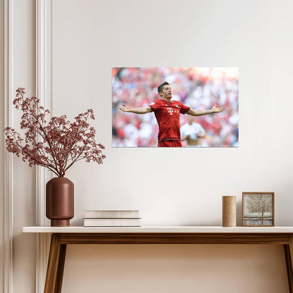 Robert Lewandowski Bayern Munich | Soccer Legend Poster | Goal Celebration Action Photo - Sports Poster