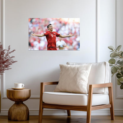 Robert Lewandowski Bayern Munich | Soccer Legend Poster | Goal Celebration Action Photo - Sports Poster