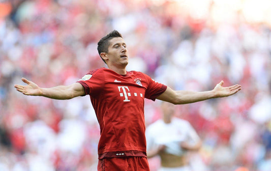 Robert Lewandowski Bayern Munich | Soccer Legend Poster | Goal Celebration Action Photo - Sports Poster