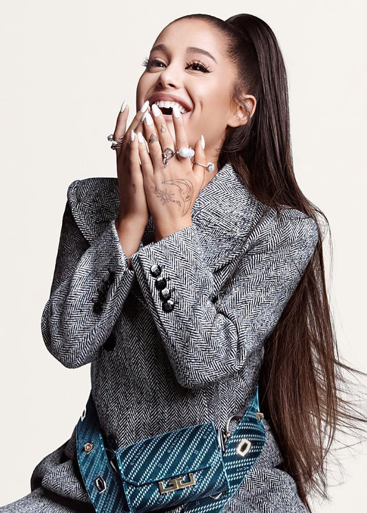 Ariana Grande Laughing Portrait | Givenchy Photoshoot Poster | Celebrity Fashion Art - Music Poster