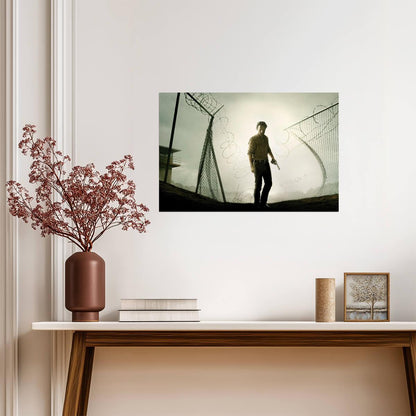 The Walking Dead Rick Grimes at the Prison | Iconic TV Show Poster | Apocalyptic Horror Art - Movies & TV Poster