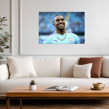 Bugzy Malone in Manchester City Jersey | UK Grime Artist Poster | British Rap Music Art - Music Poster