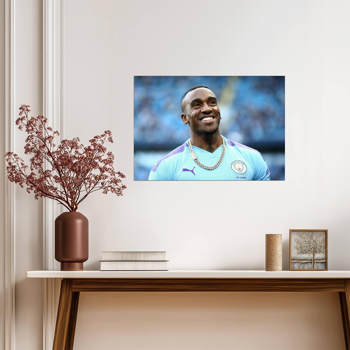 Bugzy Malone in Manchester City Jersey | UK Grime Artist Poster | British Rap Music Art - Music Poster