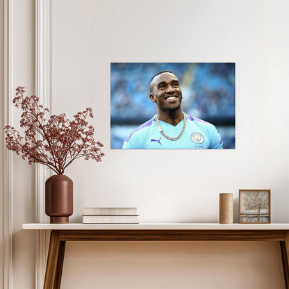 Bugzy Malone in Manchester City Jersey | UK Grime Artist Poster | British Rap Music Art - Music Poster