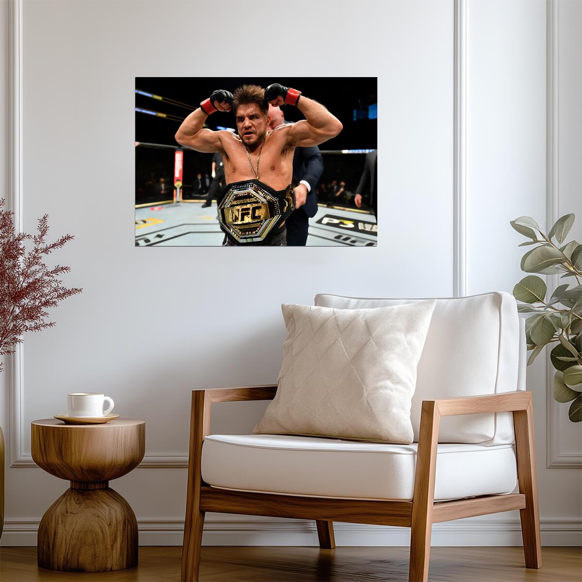 Henry Cejudo Flexing With Belt | UFC Poster | Triple C Champion Decor - Sports Poster