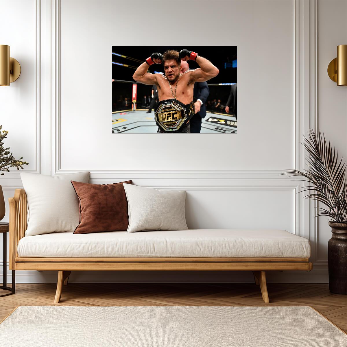 Henry Cejudo Flexing With Belt | UFC Poster | Triple C Champion Decor - Sports Poster
