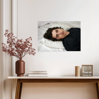 Timothee Chalamet Lying in Bed | Modern Actor Poster | Intimate Portrait Art - Celebrities Poster