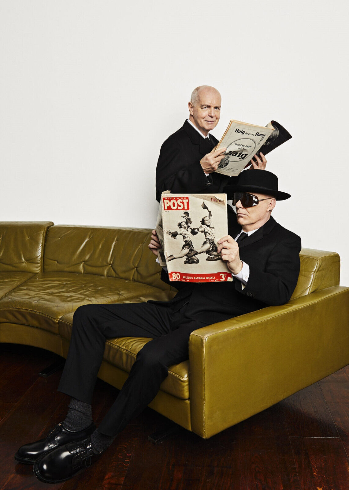 Pet Shop Boys Reading Magazines | Stylized Music Poster | Synth-Pop Legends Wall Art - Music Poster