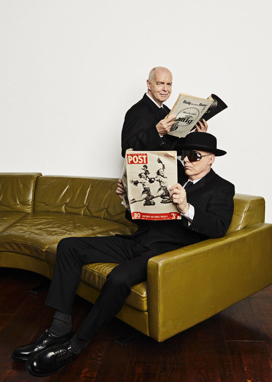 Pet Shop Boys Reading Magazines | Stylized Music Poster | Synth-Pop Legends Wall Art - Music Poster