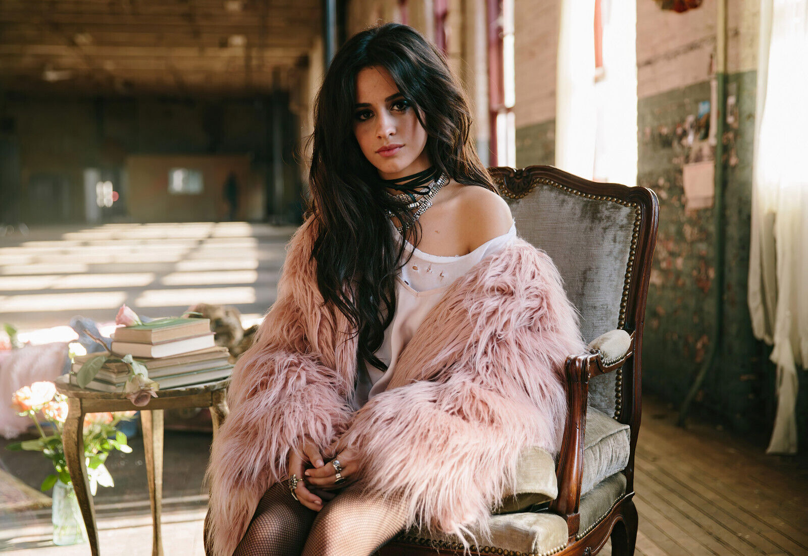 Camila Cabello Pink Fur Coat Photoshoot | Pop Music Poster | Stylish Celebrity Wall Art - Music Poster