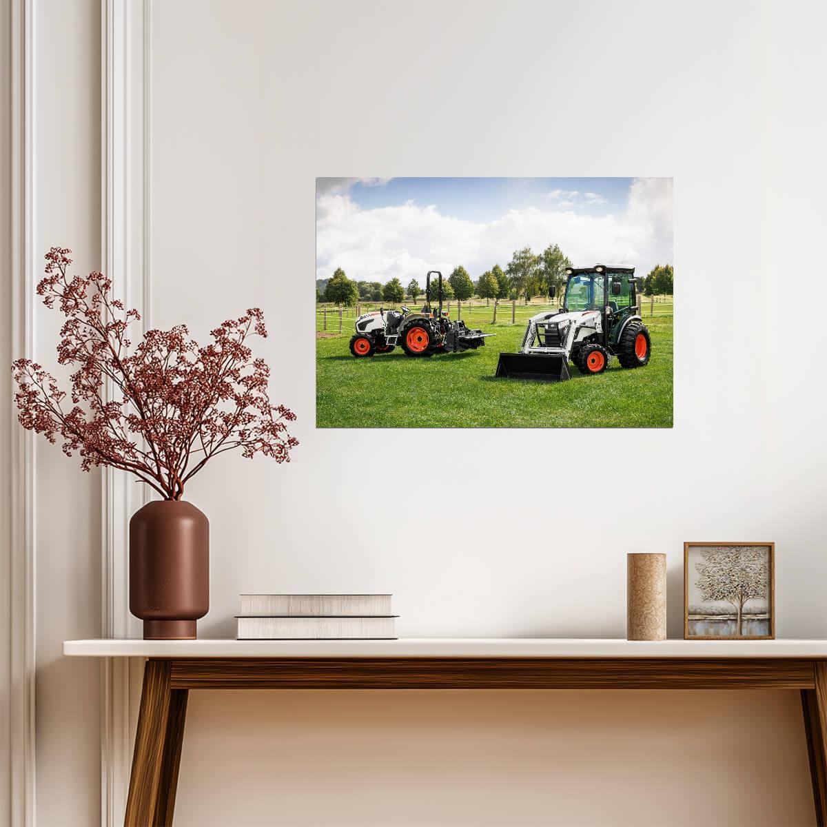 Bobcat CT2535 Compact Tractor | Farm & Landscaping Equipment Poster | Tractor with Front Loader Art - Cars Poster