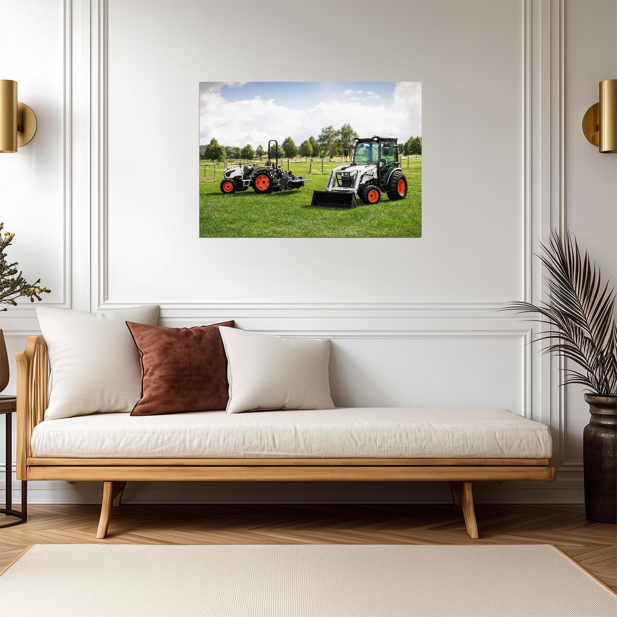 Bobcat CT2535 Compact Tractor | Farm & Landscaping Equipment Poster | Tractor with Front Loader Art - Cars Poster