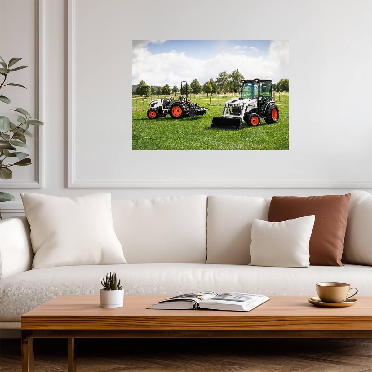Bobcat CT2535 Compact Tractor | Farm & Landscaping Equipment Poster | Tractor with Front Loader Art - Cars Poster