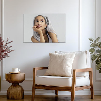 Ariana Grande Platinum Pigtails | Sweetener Era Close Up Poster | Music Star Portrait - Music Poster