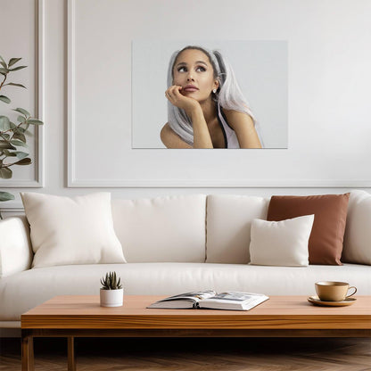 Ariana Grande Platinum Pigtails | Sweetener Era Close Up Poster | Music Star Portrait - Music Poster