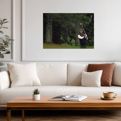 Tiger Woods Golf Swing in Rain | Golf Legend Poster | Sports Photography Art - Sports Poster