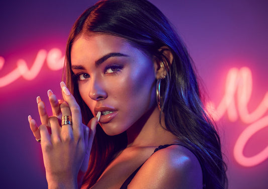 Madison Beer Neon Light Portrait | Modern Music Poster | Vibrant Pop Star Wall Art - Music Poster