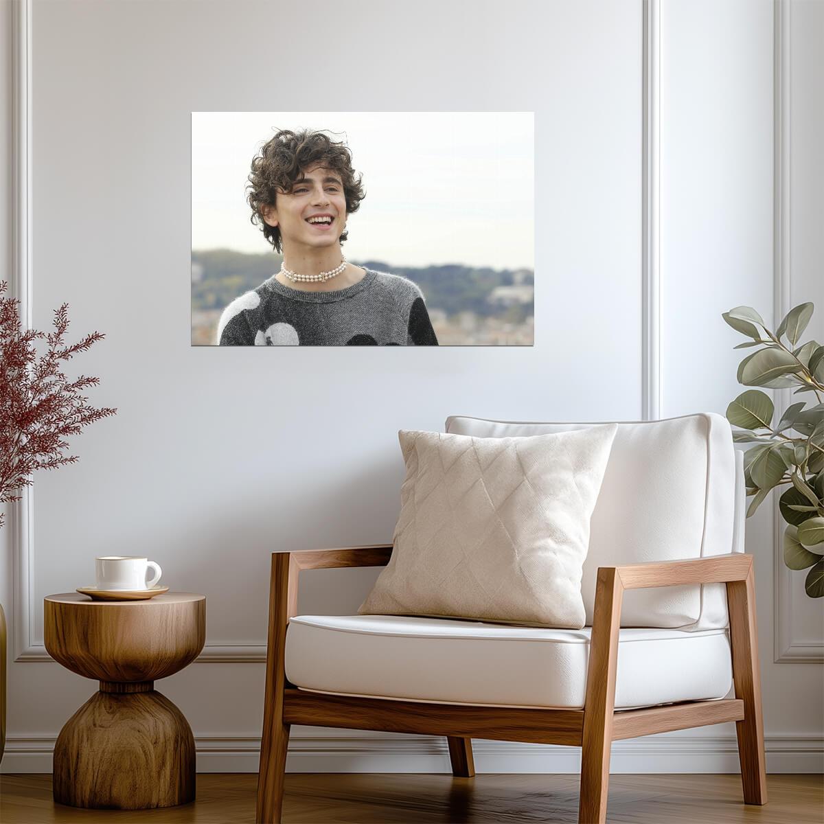 Timothee Chalamet Smiling Candid Photo | Modern Actor Poster | Celebrity Wall Art - Celebrities Poster