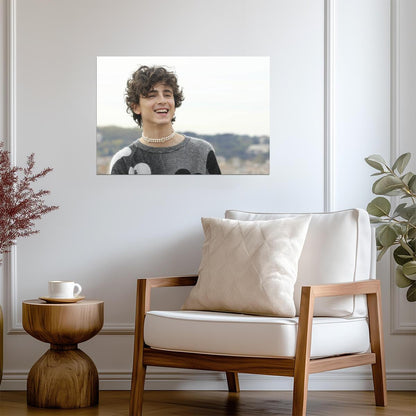 Timothee Chalamet Smiling Candid Photo | Modern Actor Poster | Celebrity Wall Art - Celebrities Poster