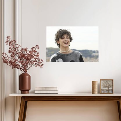 Timothee Chalamet Smiling Candid Photo | Modern Actor Poster | Celebrity Wall Art - Celebrities Poster