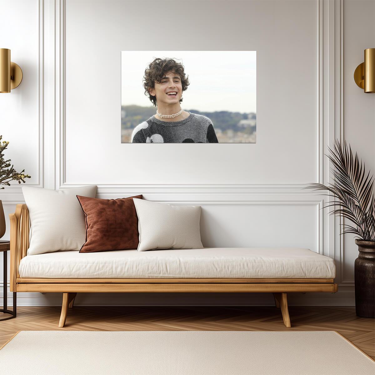 Timothee Chalamet Smiling Candid Photo | Modern Actor Poster | Celebrity Wall Art - Celebrities Poster