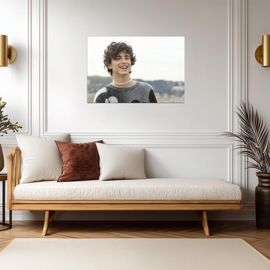 Timothee Chalamet Smiling Candid Photo | Modern Actor Poster | Celebrity Wall Art - Celebrities Poster
