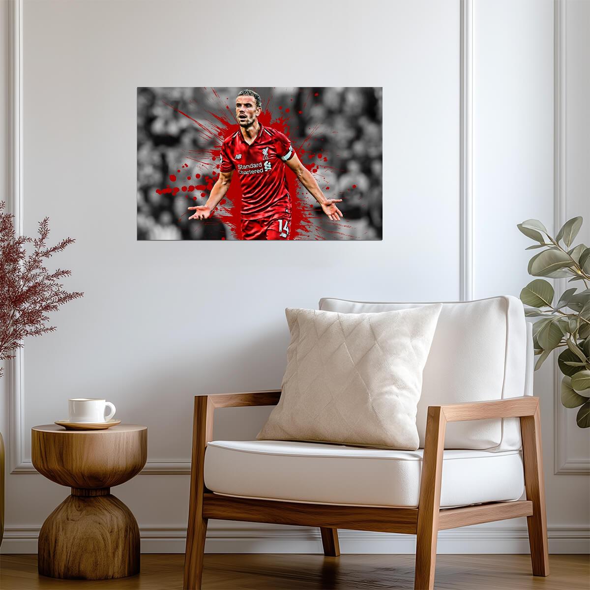 Jordan Henderson Liverpool FC Captain | Soccer Poster | Red Splatter Sports Art - Sports Poster