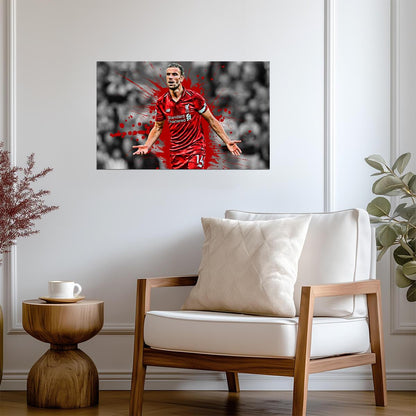 Jordan Henderson Liverpool FC Captain | Soccer Poster | Red Splatter Sports Art - Sports Poster