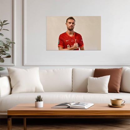 Jordan Henderson Liverpool FC 2022 Carabao Cup Final | Soccer Poster | Liverpool Captain Wall Art - Sports Poster