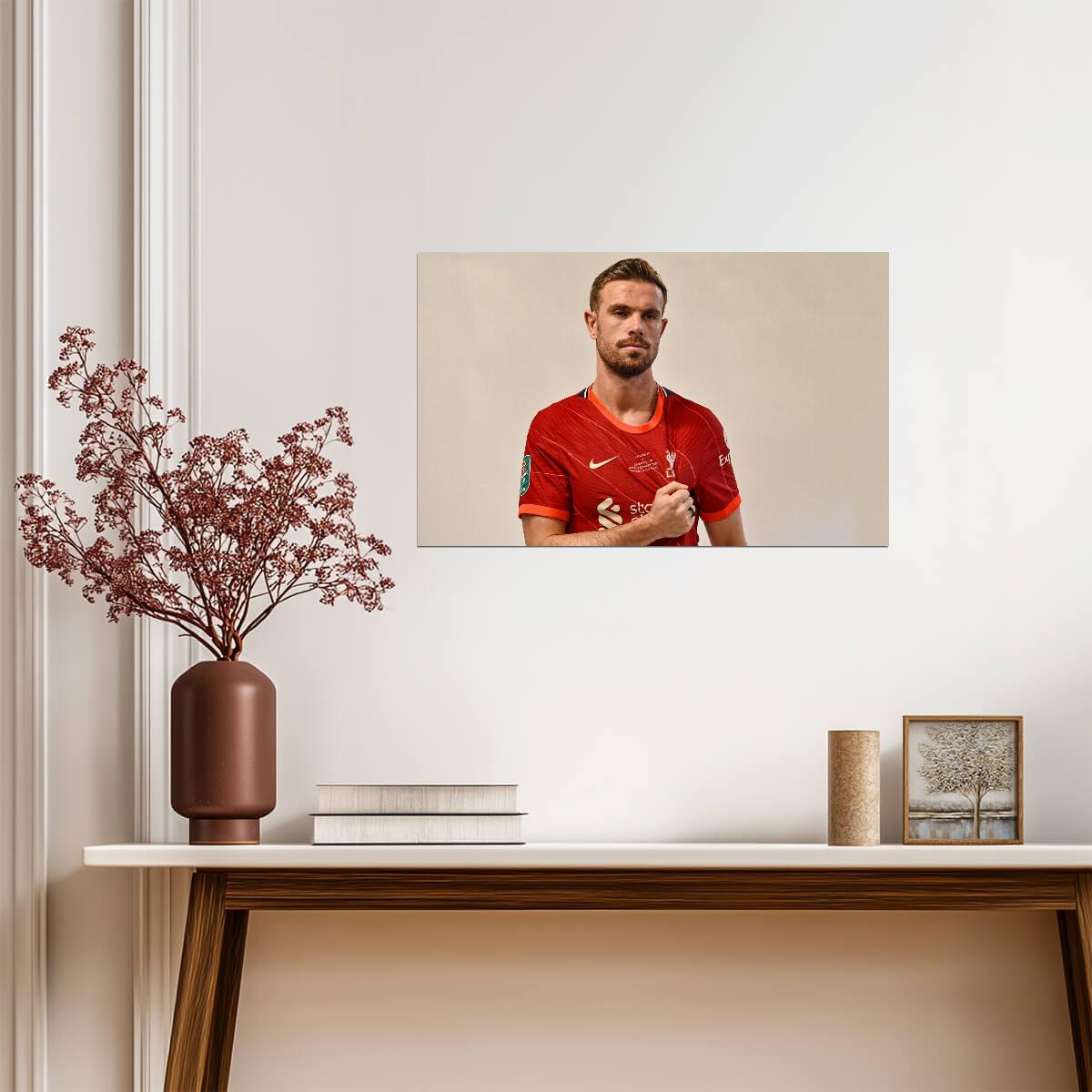 Jordan Henderson Liverpool FC 2022 Carabao Cup Final | Soccer Poster | Liverpool Captain Wall Art - Sports Poster