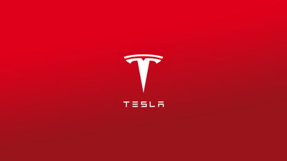 Tesla Logo and Wordmark | Minimalist Red Poster | Electric Vehicle Brand Art - Cars Poster