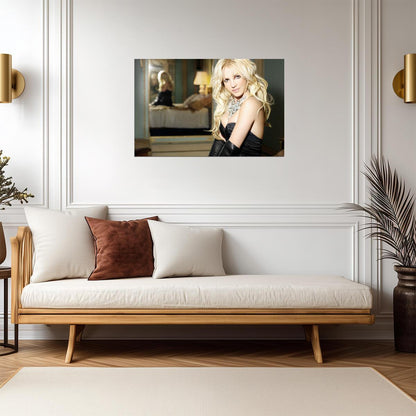 Britney Spears in Black Dress | Pop Music Poster | Sexy Celebrity Wall Art - Music Poster